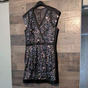 French Connection Black Sequin Mini Dress